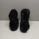 QMFUR Women's Furry Faux Fur Boots Fuzzy Fluffy Mid Calf Snow Boots Suede Warm Fur Lined Booties Flat Fashion Boots (8, Black 1)