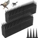 Bird Spikes, 20 Pack Bird Deterrent Spikes for Squirrel Cat Raccoon Animal, Pigeon Spikes for Outside Fences and Roofs to Keep Birds Away (Black)