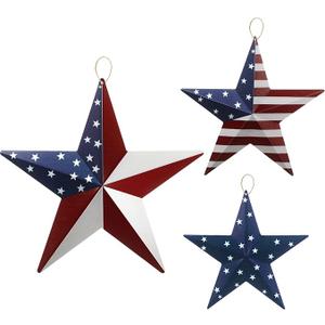Ornaments 4th July Decoration Country Style Patriotic Metal Star