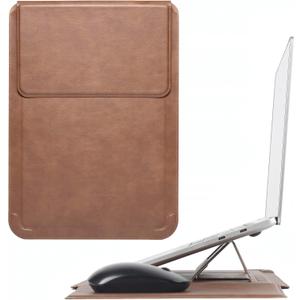 14 Inch Multifunctional Laptop Sleeve Case with Stand Soft Slim Cover for MacBook Pro/Air/ThinkPad X1/Dell XPS/Lenovo Yoga/HP Pavilion/ASUS Zenbook/LG gram/Chromebook 13.5" 13.6" 14.2" 14.5" (Brown)