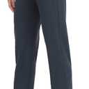 Oalka Women's Dress Pants Straight Leg Yoga Work Stretchy Pant for Office Business (XX-Large Short, Charcoal)