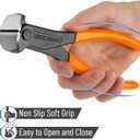 Bates- Nail Puller, 7 Inch, 2 Pack, Orange and Navy Blue, Nail Remover Tool, Cutting Pliers, Carpenter Tools, Staple Puller, End Cutting Pliers