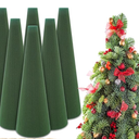 GlikCeil 6 Pcs Floral Foam Tree Cones for Christmas DIY Crafts Dry Wet Floral Foam Blocks 3.15 x 9.45 Inches Green Foam Cone for Xmas Party Wedding Birthday Flower Arrangement Florist Vase Plant Decor
