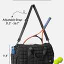 FODOKO Quilted Duffel Bag for Women, Puffer Gym Duffle with Shoe Compartment, Lightweight Large Crossbody Sport Bag Travel Tote, Black