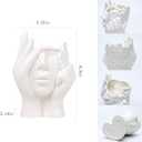 BrownLove Ceramic Face Vase White Flower for Decor Female Form Art Vase Modern Decorative Centerpiece for Table Shelf Living Room Office Bedroom