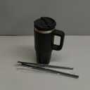 BJPKPK 30oz Stainless Steel Insulated Tumbler With Handle And Lid Straw Travel Coffee Mug Thermal Cup,Black