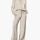 ANRABESS Women 2 Piece Outfits 2025 Fall Fashion Airport Wide Leg Pants Lounge Set Leisure Travel Vacation Clothes Sweatsuits XL