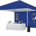 SANWAY 10x10 Pop Up Canopy Tent with Sidewall, Vendor Booth Shelter
One Push Setup, Vented Silver-Coated Top, UPF 50+ Sun Shade for Craft Fairs, Farmers Markets, Tailgating Events, Blue