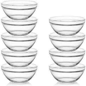 Sweejar 3 inch Small Glass Dipping Bowls set, 3 oz Dipping Sauce Bowls/Dishes, Mini Sauce Bowls for Ketchup, Soy, BBQ, Sushi, Party, 9 pack