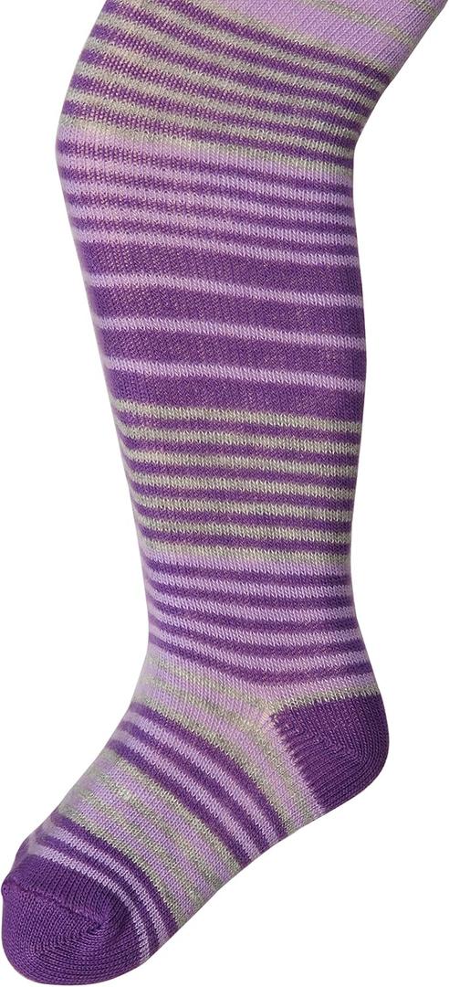Jefferies Socks Baby-Girls Infant Cotton Stripe Tights (6-18 Months, Purple)