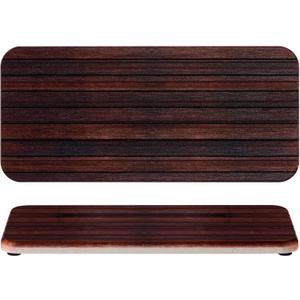 2Pcs 8.6x4'' Water Absorbent Diatomite Coasters Diatomaceous Earth Drying Mat, Grooved Design Water Absorbing Stone for Home Bathroom Decoration Home Warming Gift(Dark Brown)