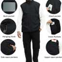 Men's Outerwear Vests Winter Vest Warm Water-Resistant Fleece Lined Mock-Neck Casual Outdoor Sleeveless Jacket (Black, M)