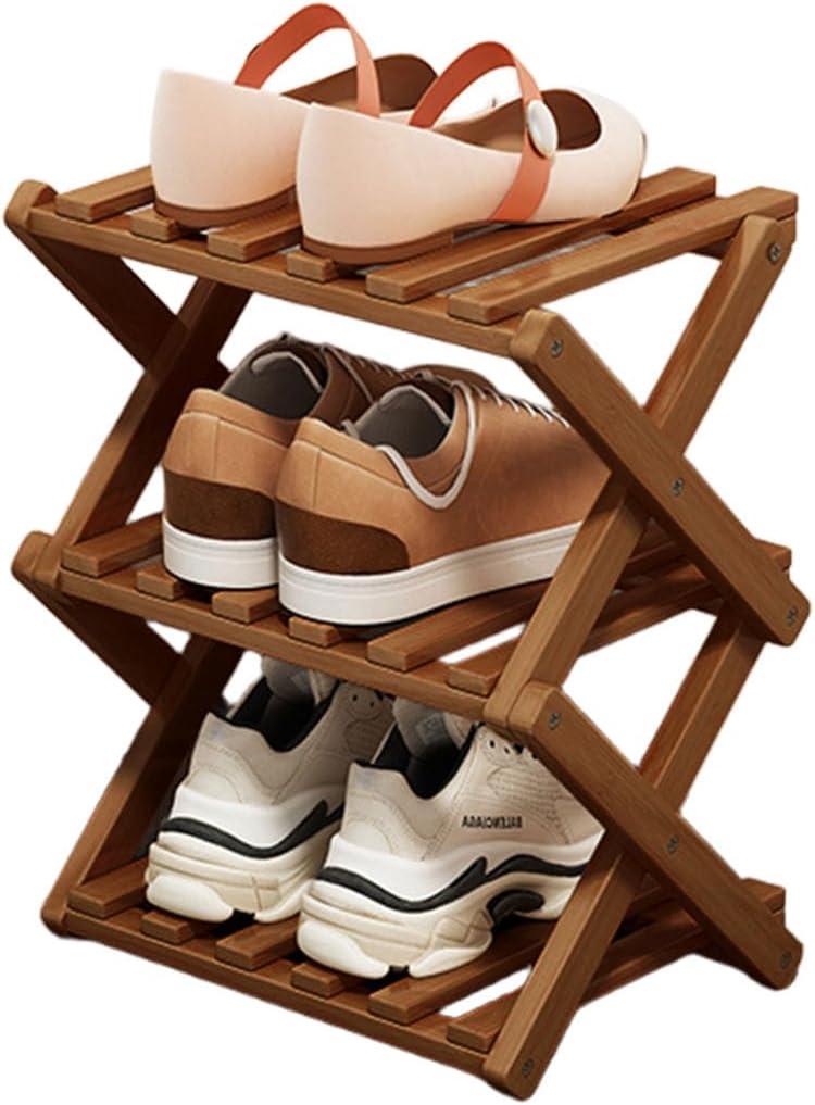 Shoe Rack - Foldable Vertical Shoe Rack for Entryway,Durable and Easy to Assemble,Applicable to Home Entrance, Closet and Bedroom (Tawny-3 Layers)