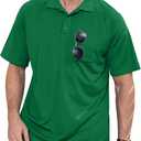 Mens Moisture Wicking Golf Polo Shirts UPF 50+ Short Sleeve Shirt M-5XL (Blue, XXL)