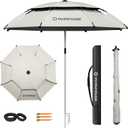 Outdoor Umbrellas for Patio 7.2/7.8/8.5FT Patio Table Umbrella with Tilt, UPF50+ UV Protection, High Black Coated, with Carry Bag, Great for Beach, Camping, Picnic, Backyard (Classic Series)