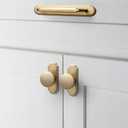 Goo-Ki 2 Pack Champagne Bronze Cabinet Pulls with Backplate Spacer, 5" Hole Center Zinc Alloy Kitchen Drawer Pulls Handles