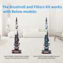 Brushroll & Foam Felt Filters Replacement Compatible with Shark Stratos Upright Vacuum with DuoClean PowerFins AZ3002 & AZ3000W AZ3000