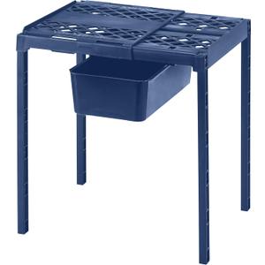 LockerMate Adjust-A-Shelf Locker Shelf & Organizer, Extends to Fit Your Locker, Easy to Use, Perfect for School, Work, Gym, Includes Storage Drawer, Blue