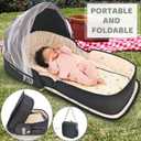 YVMVDV Portable Travel Bassinet for 0-8M Baby, Portable Travel Baby Bed, Cosleeping Baby Bed with Mosquito Net, Lightweight and Foldable