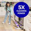 Swiffer PowerMop Multi-Surface Mop Kit for Floor Cleaning, Includes PowerMop, 2 Mopping Pad Refills, 1 Cleaning Solution with Fresh Scent and 2 Batteries (Purple and White)