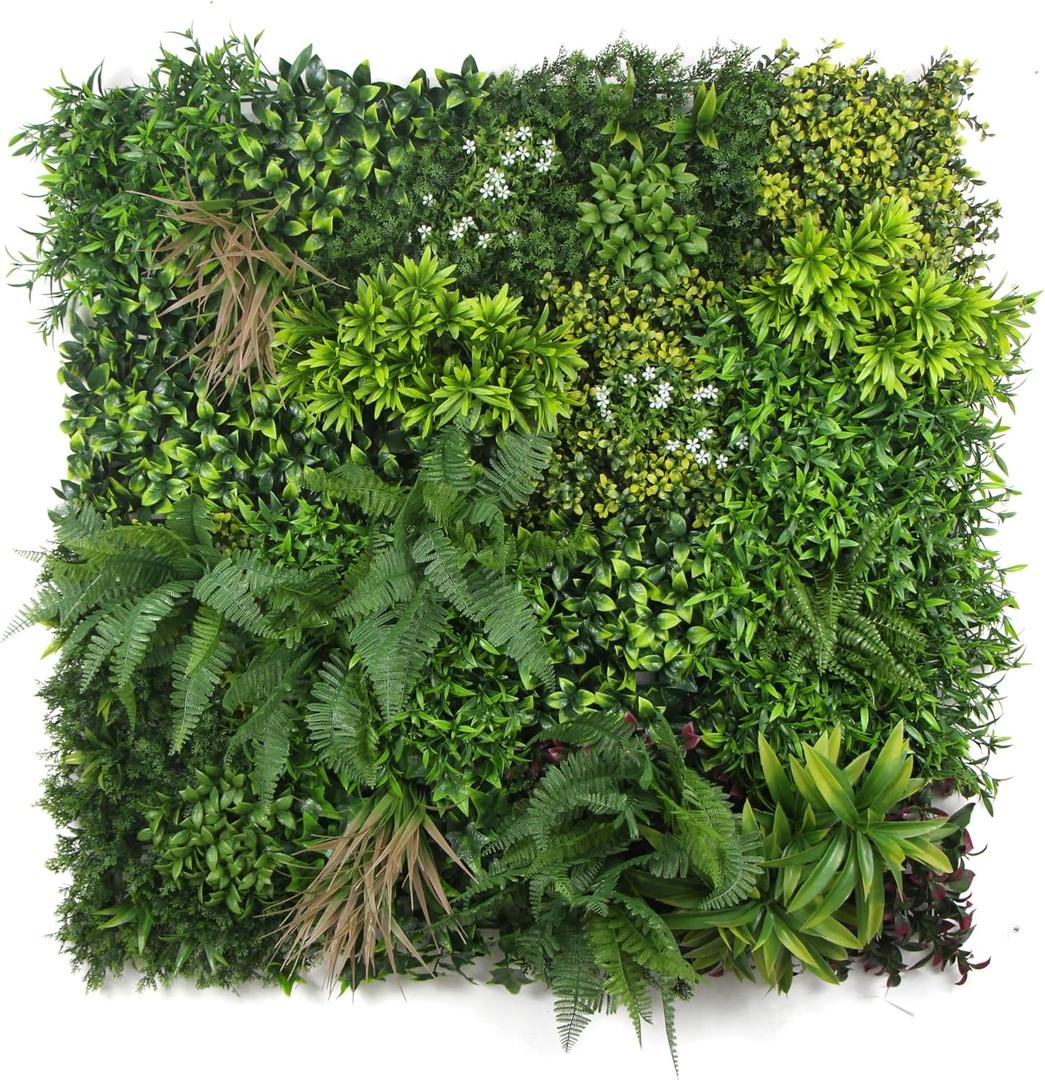 ULAND Artificial Topiary Hedges Panels, Ivy Fence Mat,Verticial Garden Privacy Fence Screen Greenery Wall Backdrop Decor, Garden Privacy Screen Fence（L116） 40x40‘’