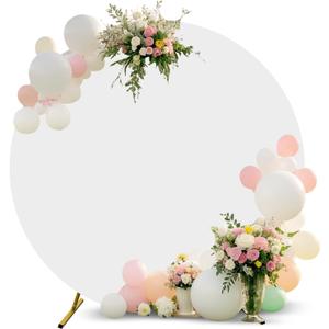 6.6 ft Arch Backdrop Cover(Only Cover, Stand not Included)Round White Balloon Arch Covers Spandex Fitted, Circle Wedding Arch Cover for Ceremony Birthday Baby Shower Party Decoration