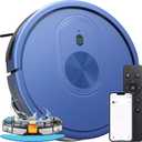 XIEBro Robot Vacuum and Mop Combo, 3 in 1 Mopping Robotic with Schedule, App/Bluetooth/Alexa, 1600Pa Max Suction, Self-Charging Cleaner, Slim, Ideal for Hard Floor, Pet Hair, Carpet, Blue