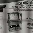 Badger Basket Starlights Metal Doll Crib with Canopy, Bedding, Storage & LED Lights  Pink/White Stars  Fits Dolls up to 18 Inches