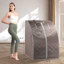 ZONEMEL Portable Far Infrared Sauna for Home, Personal Sauna for Relaxtion & Detox at Home, Full Body Sauna Tent with Heating Foot Pad, Folding Chair (L 27.6 x W 31.5 x H 37.8)