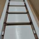 Step Ladder 5-Step White Finish Aluminum Iron Folding Ladders, 17.5"W x 58"H