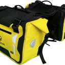 Motorcycle Saddle Bags Waterproof 60L (30L*2) Motorbike Saddlebags Motor Side Bag Pannier Bag for Most Motorcycle Racks (Yellow)
