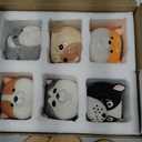 Dog Planter Pots - 6 Pack Ceramic Succulent Pots with Drainage and Saucers, Cute Flower Pots for Indoor Plants, Small Plant Pots Dog Vase for Succulent, Cactus, Garden, Home Decor, Gift Set