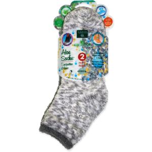 Earth Therapeutics Aloe Socks  Infused w/Aloe Vera & Vitamin E  Helps Dry Feet, Cracked Heels, Calluses  Use with Lotion  Grey/Confetti (2 Pairs)