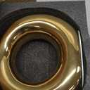 Glossy Gold Ceramic Vase Set of 2,Round Donut Hollow Flower Vases for Home Decor Accents,Modern Minimalist Centerpiece Table Decorations,Wedding,Living Room,Bookshelf,Office,Entryway