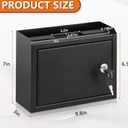 KYODOLED Suggestion Box with Lock and Slot, Small Locking Mailbox for Office, Wall Mount Safe Money/Key Drop Box with 50 Free Suggestion Cards, 9.8" W x 3" D x 7" H, Black