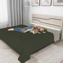 Easy-Going 100% Waterproof Dog Bed Cover Reversible Leak Proof Couch Cover Washable Sofa Cover Furniture Protector Blanket for Pets Kids Children Dog Cat (96x90 Inch, Army Green/Beige)