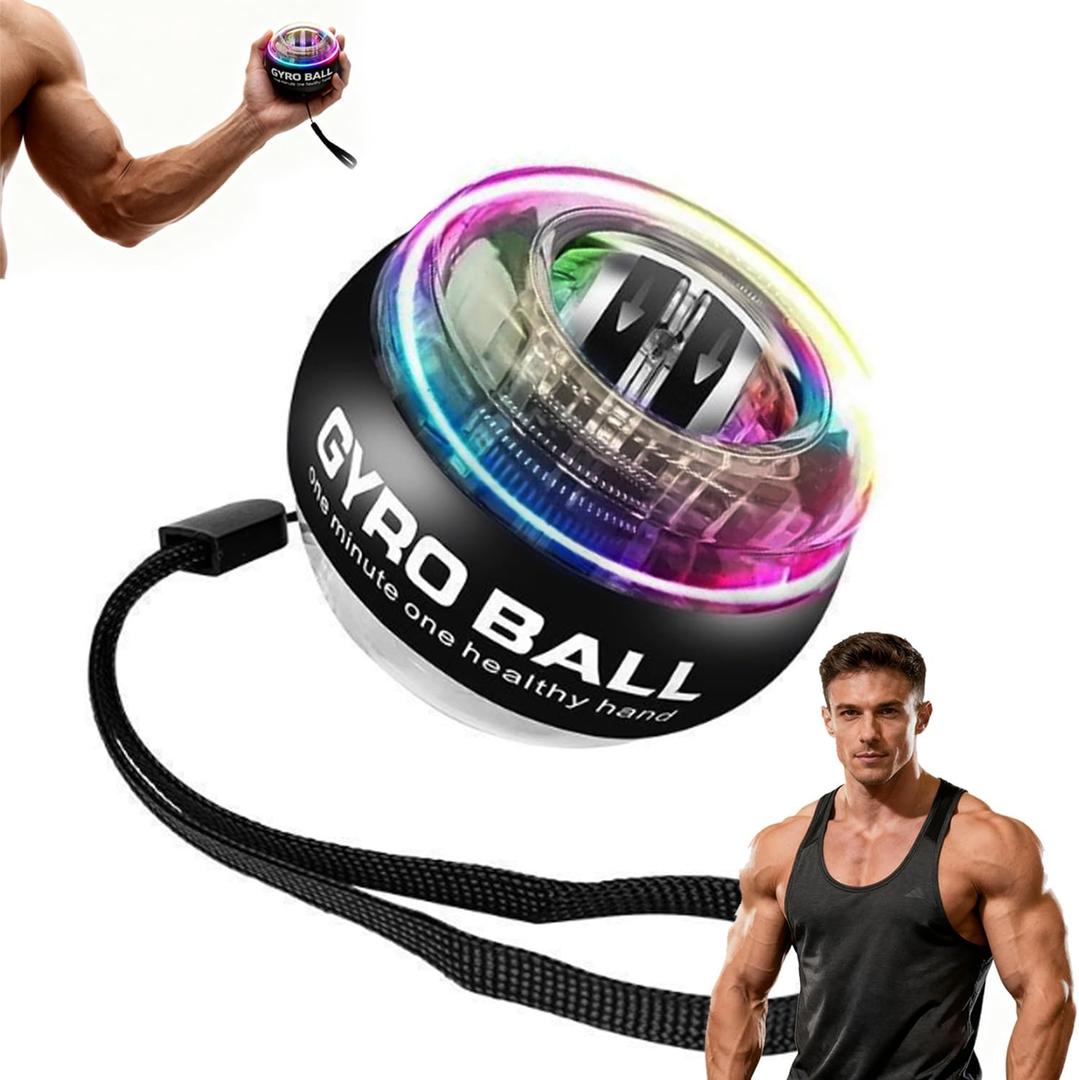 Wrist Ball, 2026 New Wrist Ball Exerciser, Auto-Start Wrist Balls Hand Exerciser, Enhance Grip Strength, Hand Strengthening Devices, Adjustable Resistance, with LED Lights