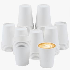 120-pack 9 oz Leak-proof white Paper Cups - Disposable paper cups for hot drinks, cold drinks, coffee cups, tea, and other beverages - Holiday Party DIY Office Drinking Cup Supplies (white)