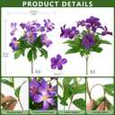 Homsunny Artificial Flowers for Outdoor, 6PCS Fake Silk Flowers UV Resistant, Realistic Faux Plants Flowers for Front Door Porch Planter Patio Yard Garden Spring Decor, Double Purple