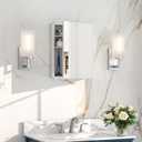 Keonjinn Medicine Cabinet 14 x 18 Inch, Assembly Needed, Bathroom Small Medicine Cabinets Mirror, Lightweight, Adjustable Shelves, Wall Mount or Recessed, Tempered Glass (Silver)