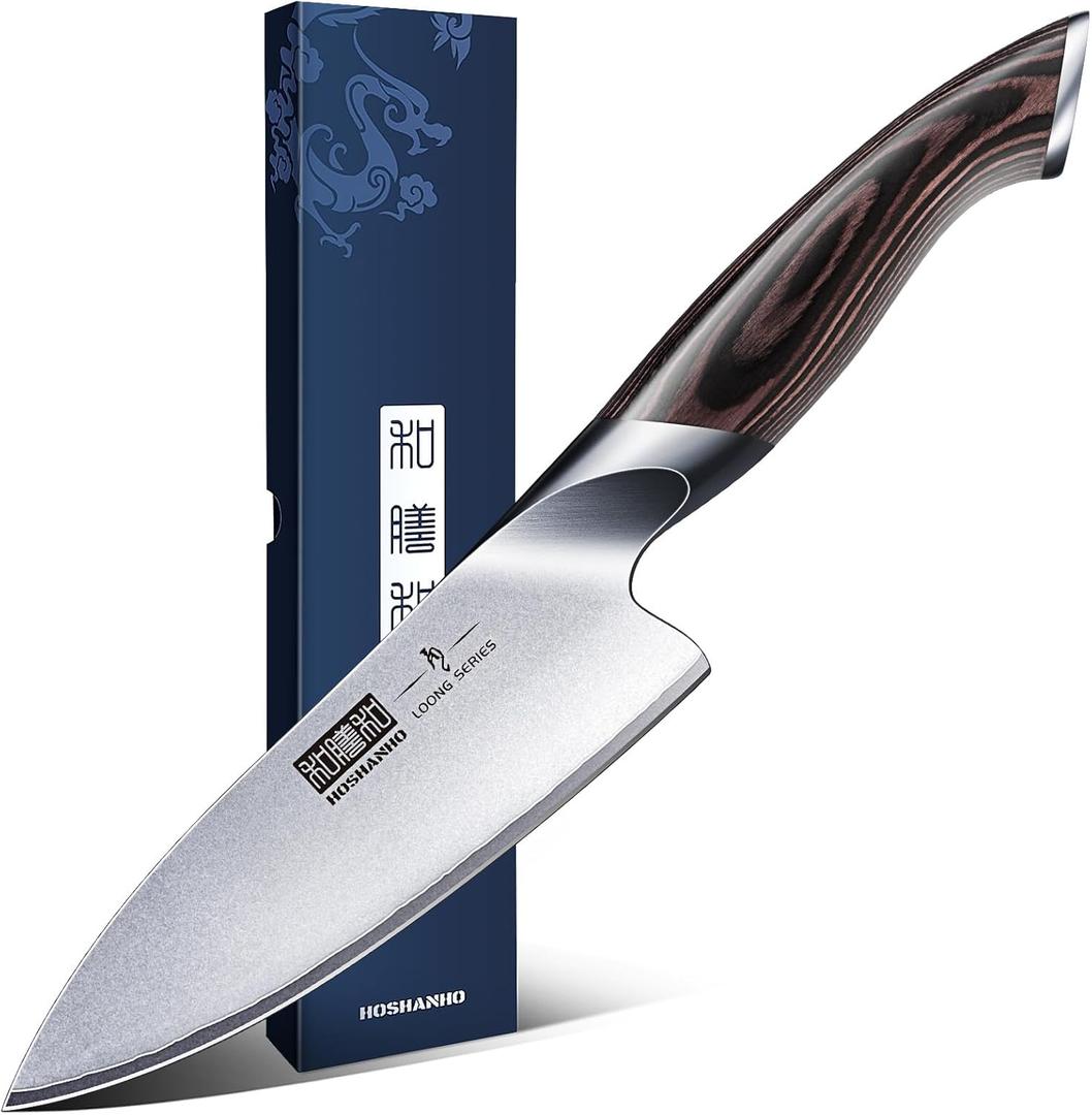 HOSHANHO 6 inch Kitchen Knife in Japanese High Carbon Steel, Professional High-Class Chef's Knife, Non-slip Ultra Sharp Cooking Knives with Ergonomic Handle