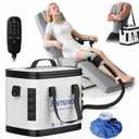 Cold Therapy Machine with Blue Ice Pack - 19QT Knee Ice Machine Rechargeable ＆ Programmable Timer Portable Ice Machine for Knee After Surgery Recovery, Cryotherapy Pain Relief(White)