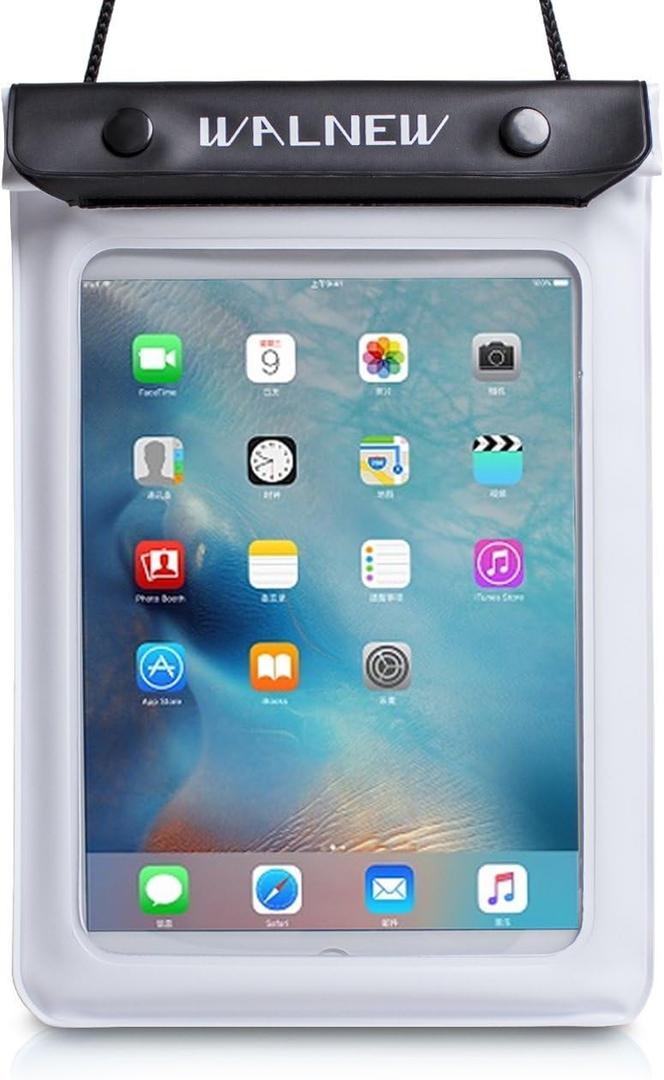 WALNEW Universal Waterproof eReader Protective Case Cover for Kindle Colorsoft Signature Edition/7"/6.8Kindle Paperwhite/6" Kindle 2024/Oasis/Kindle Fire 7,iPad mini,Kobo Clara/Nia and More, White