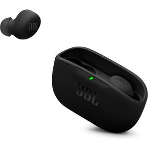JBL Vibe Buds 2 - True Wireless Noise Cancelling Earbuds with JBL Pure Bass Sound & Smart Ambient technology, 4mics for crisp, clear calls, up to 40Hrs of Playback, IP54 Dust & Water Resistant (Black)