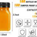 TOMNK 100pcs 4oz Juice Bottles, Reusable Small Shot Bottles with Lids, Labels, Funnel and Brush Beverage Containers for Juicing, Ginger Shots, Milk and Beverages (4 Ounce (105 Pack))