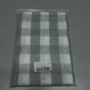 Amzdecor Grey White Buffalo Plaid Valance Linen Sheer Cafe Curtain Buffalo Check Plaid Rod Pocket Rustic Farmhouse Kitchen Window Treatment for Living Room Bedroom,1 Panel, 55''x15'',Silver Gray White