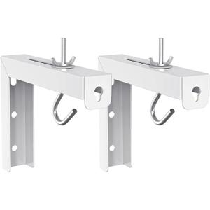 WALI Universal Projector Screen Ceiling Mount, Wall Hanging Mount L-Brackets, 6 inch Adjustable Extension with Hook Kit, Perfect Projector Screen Placement Hold up to 66 lbs (PSM001-W), White