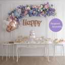 Wedding Arch Artificial Flowers (Requires DIY Assembly) - Artificial Silk Floral Arrangement Ceremony Backdrop for Bridal Shower, Birthday, Outdoor Party Decor