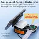 Retractable Cable Charger, 3 in 1 Foldable Magnetic Wireless Charging Station for iPhone 17/16/15/14, Apple Watch Ultra/SE, AirPods Pro (White)