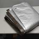 Amazon Basics Multi Purpose Waterproof Poly Tarp Cover with Grommets, 20 x 20 ft, 10MIL Thick, Brown/Silver, 1-Pack